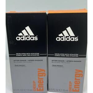 NEW Set Of 2 ADIDAS Deep Energy  For Men After Shave  0.5oz